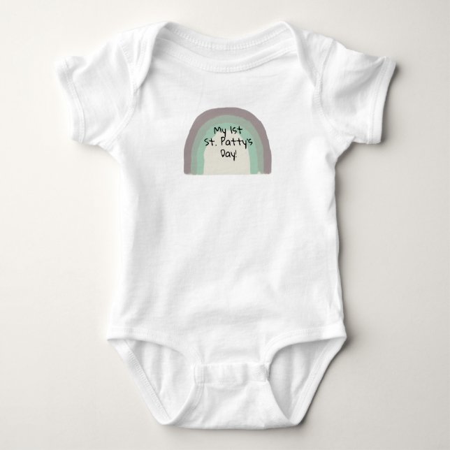 Rainbow Green Ombre Painting Baby Bodysuit (Front)
