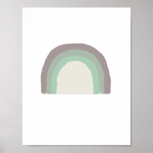 Rainbow Green Ombre Painting Nursery Art Poster