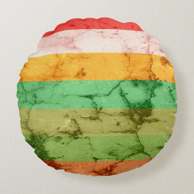 Rainbow Grunge Stripes Background Round Cushion (Front)