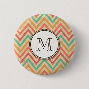 Rainbow Grunge Zigzag Chevrons 6 Cm Round Badge