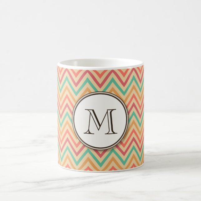 Rainbow Grunge Zigzag Chevrons Coffee Mug (Center)