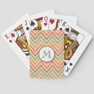 Rainbow Grunge Zigzag Chevrons Playing Cards
