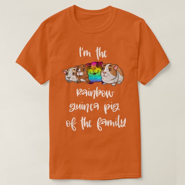 Rainbow Guinea Pig of The Family LGBTQ Colourful P T-Shirt (Design Front)