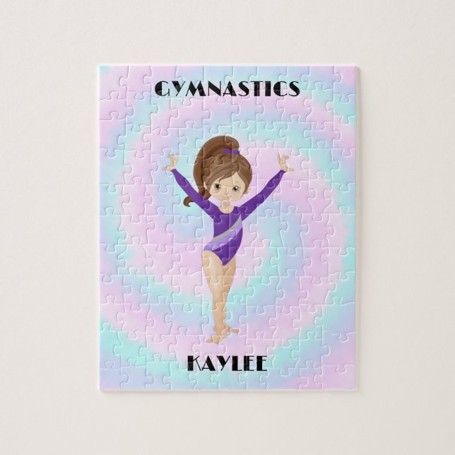 RAINBOW GYMNASTICS GYMNAST PUZZLE Personalised (Vertical)