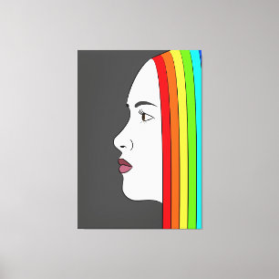 Rainbow Hair Canvas Print