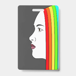 Rainbow Hair ID Badge
