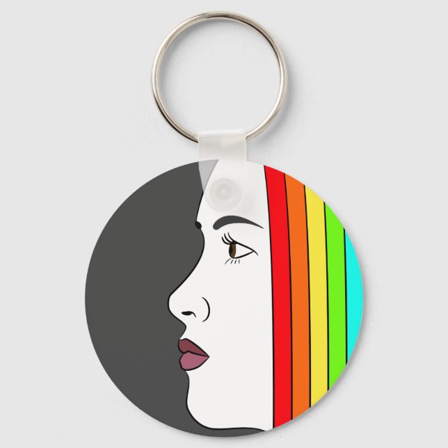 Rainbow Hair Key Ring (Front)