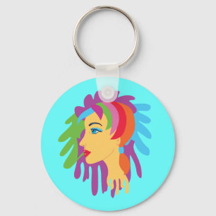 Rainbow Hair Key Ring