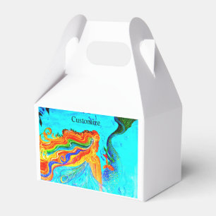 rainbow hair mermaid candy tin favour box