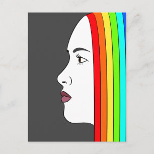 Rainbow Hair Postcard