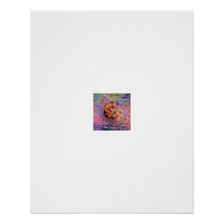 Rainbow Hair Woman Swirling Water Surreal Poster