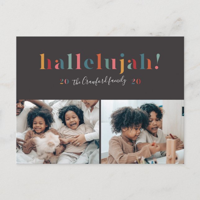 Rainbow Hallelujah Holiday Card (Front)