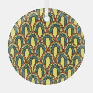 Rainbow Hand-Drawn: Vintage Seamless Charm. Glass Tree Decoration