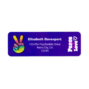Rainbow Hand Peace Sign Peace and Love Typography