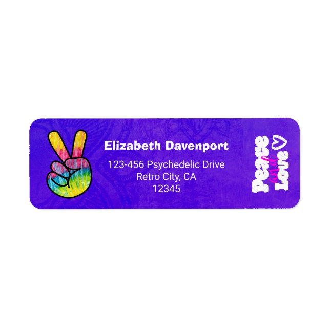 Rainbow Hand Peace Sign Peace and Love Typography (Front)