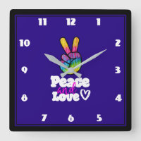 Rainbow Hand Peace Sign Peace and Love Typography