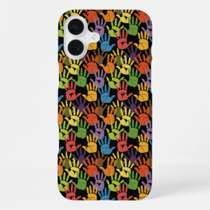 Rainbow Handprint Celebration iPhone 16 Plus Case