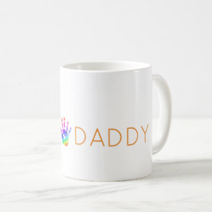 Rainbow Handprint DADDY Love Artisan Keepsake Coffee Mug