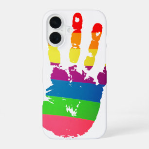 Rainbow Handprint iPhone 16 Case