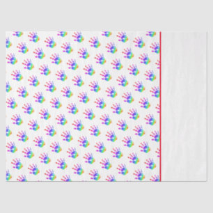 Rainbow Handprints Kids Two Tone Colourful Fun Tissue Paper