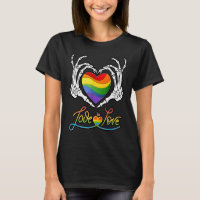 Rainbow Hands Skeleton Heart Love LGBTQ+