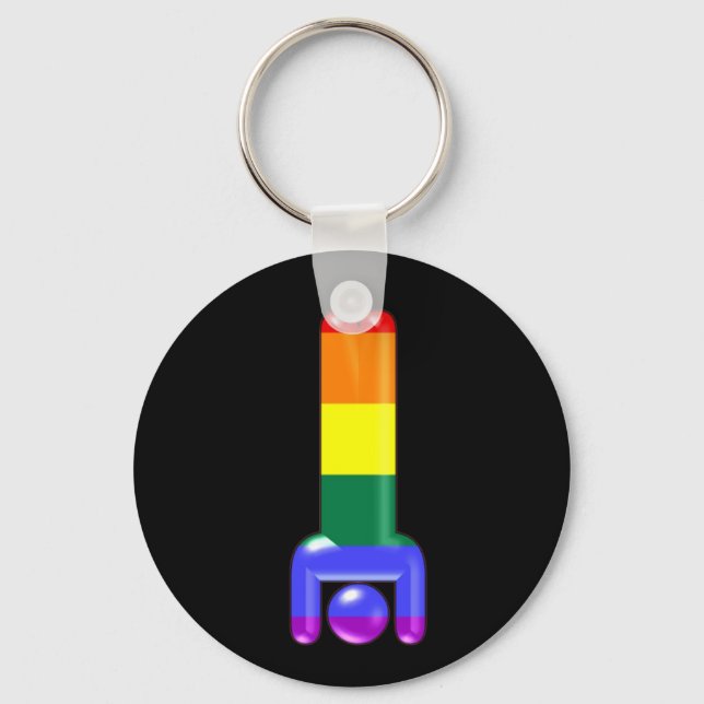 Rainbow Handstand Key Ring (Front)