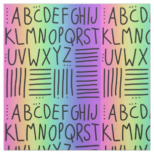Rainbow Handwritten ABCs Fabric