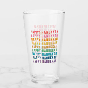 Rainbow Hanukkah Artsy Design Glass