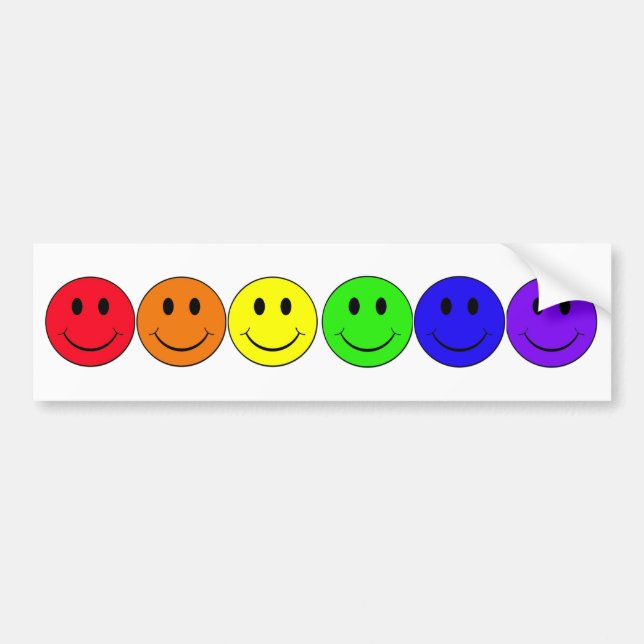 rainbow happiness bumper sticker (Front)