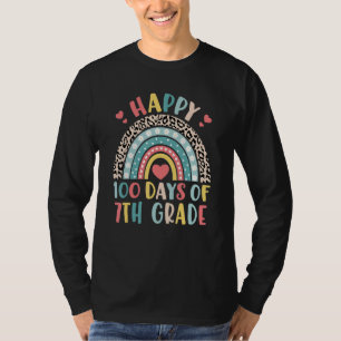 Rainbow Happy 100th Day of 7th Grade 100 Day of Sc T-Shirt