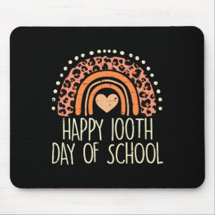 Rainbow Happy 100th Day School Cute 100 Days Teach Mouse Pad