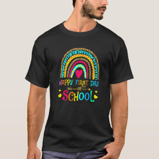 Rainbow Happy First Day Of School Teacher Boys Gir T-Shirt