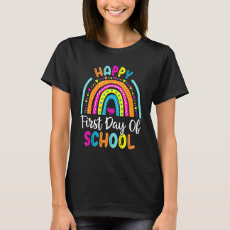 Rainbow Happy First Day Of School Teacher Student T-Shirt