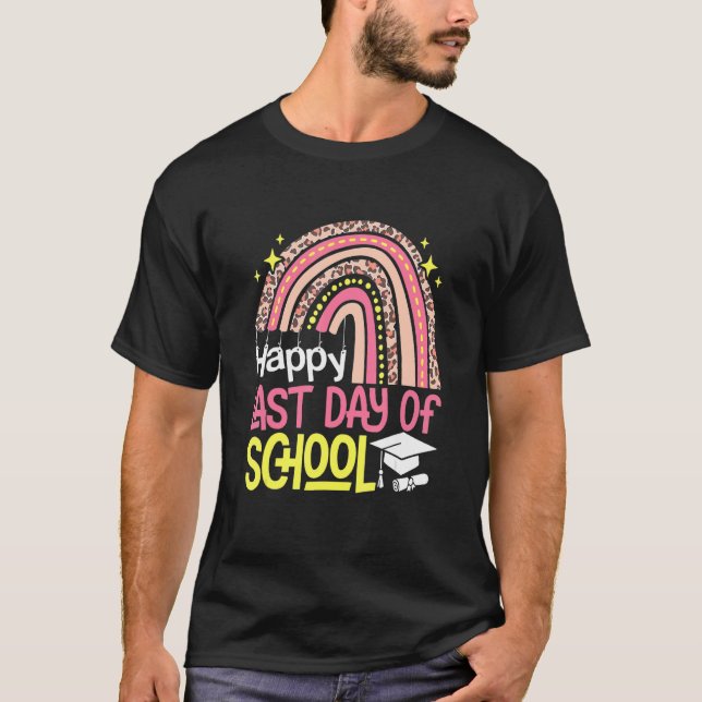 Rainbow Happy Last Day Of School  For Students Tea T-Shirt (Front)