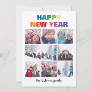 Rainbow Happy New Year Collage - Christmas Card