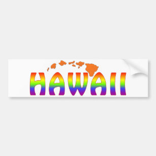 Rainbow Hawaii orange islands Bumper Sticker