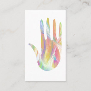 Rainbow Healing Hand painted back Business Card