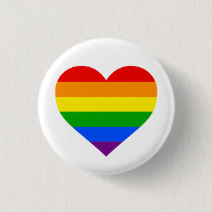 "RAINBOW HEART" 1.25-inch 3 Cm Round Badge