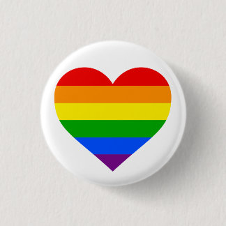 "RAINBOW HEART" 1.25-inch 3 Cm Round Badge