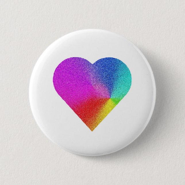 Rainbow Heart 6 Cm Round Badge (Front)