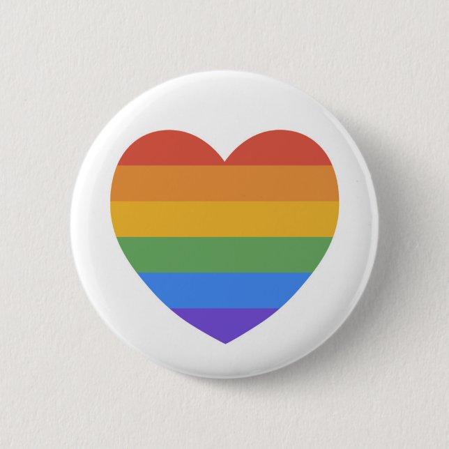 Rainbow Heart 6 Cm Round Badge (Front)