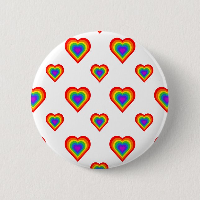 Rainbow Heart 6 Cm Round Badge (Front)
