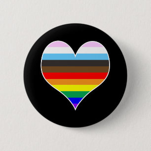 Rainbow Heart 6 Cm Round Badge