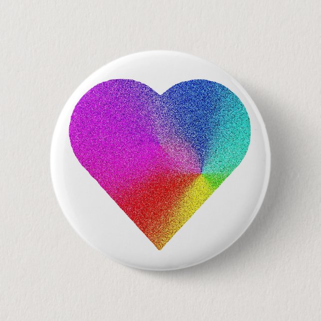 Rainbow Heart 6 Cm Round Badge (Front)
