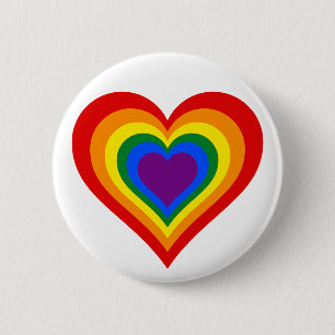 Rainbow Heart 6 Cm Round Badge