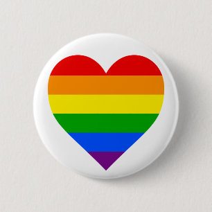 "RAINBOW HEART" 6-inch 6 Cm Round Badge