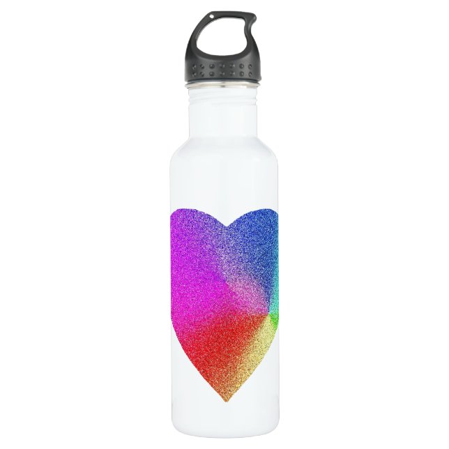 Rainbow Heart 710 Ml Water Bottle (Front)