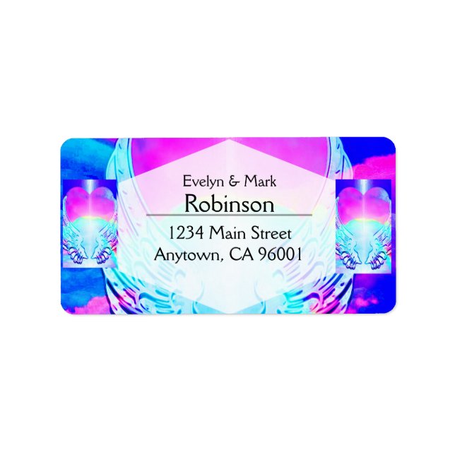 Rainbow Heart and Angel Wings Label (Front)