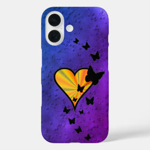 Rainbow Heart and Butterfly iPhone 16 Case