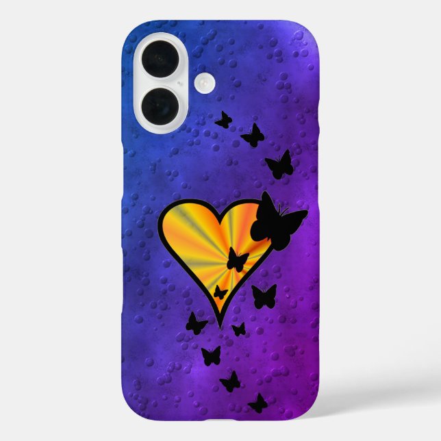 Rainbow Heart and Butterfly Case-Mate iPhone Case (Back)